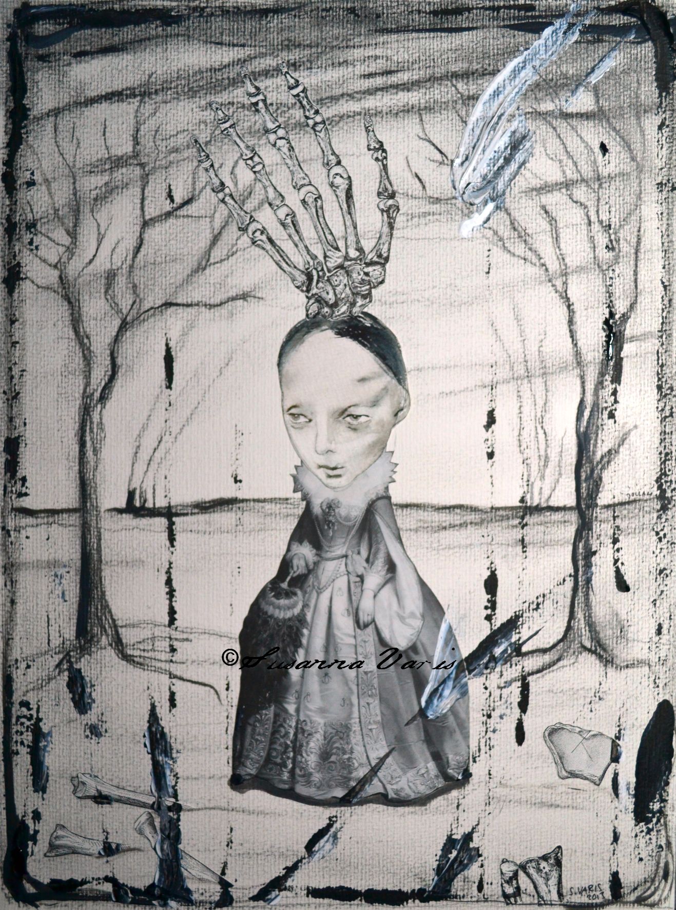 Little Skeleton Countess mixed media 2013 50 text